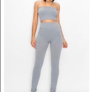Grey crop top set